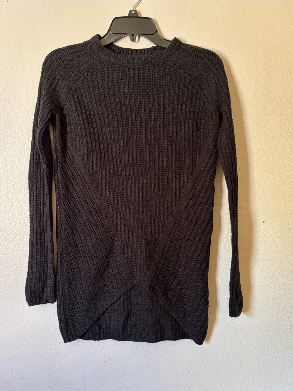 Womanβs BlackCrewneck Knit Sweater, Size S